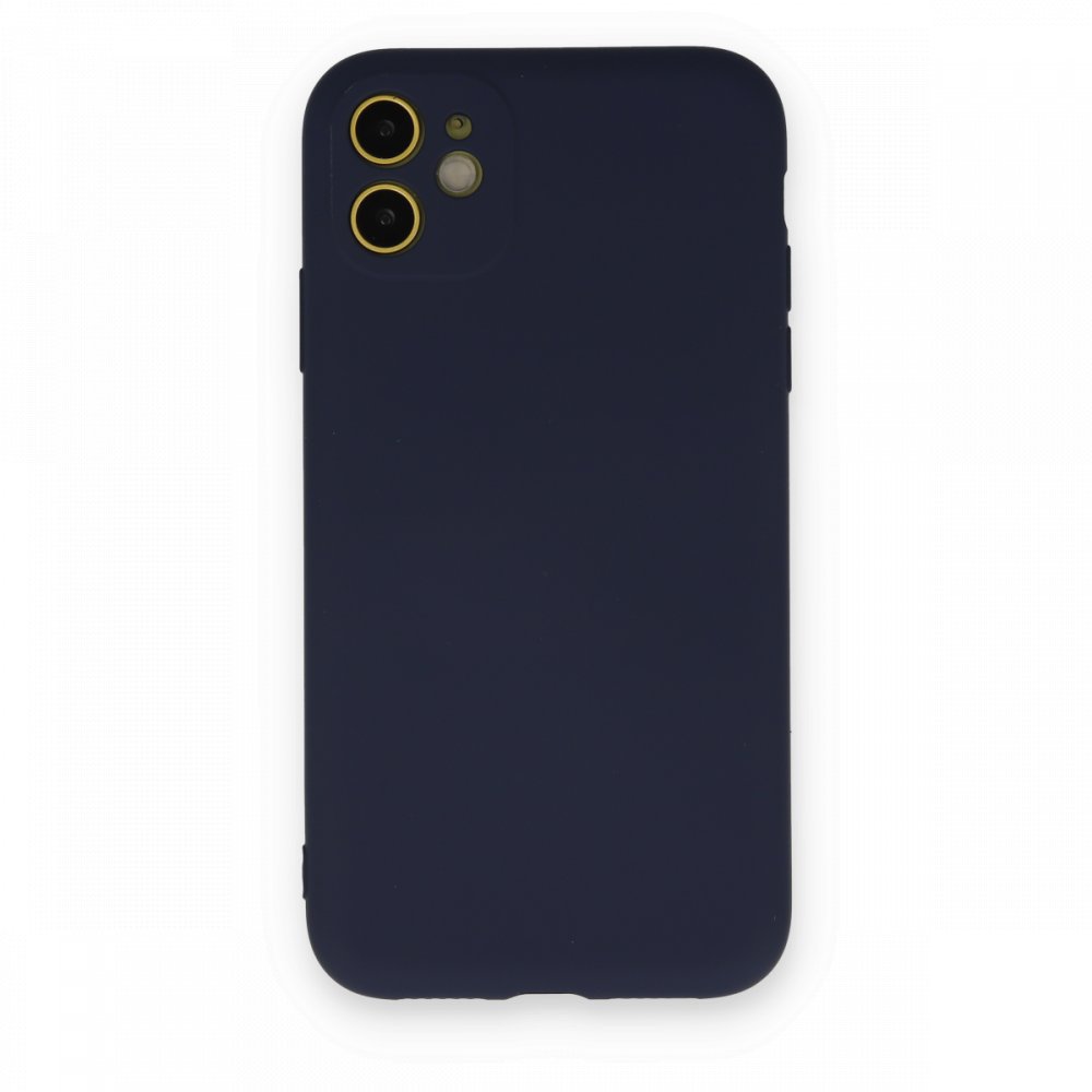  iPhone 11 Kılıf Nano içi Kadife Silikon - Lacivert