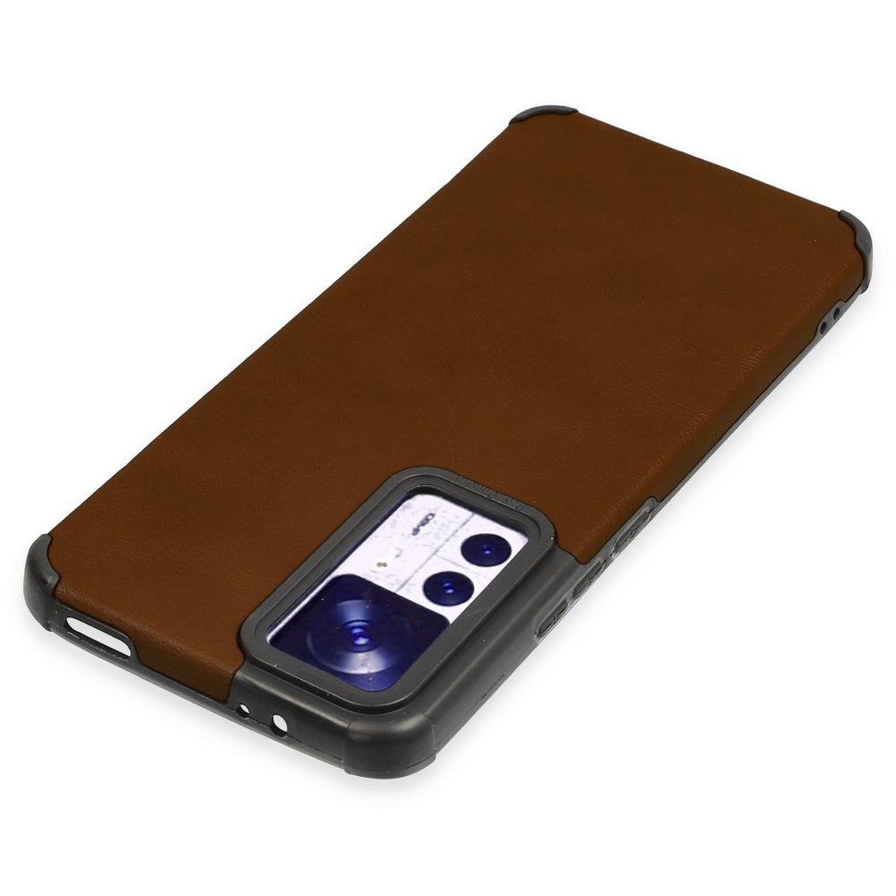 Xiaomi Mi 12T Kılıf Loop Deri Silikon - Kahverengi  Xiaomi Mi 12T Kılıf Loop Deri Silikon - Kahverengi