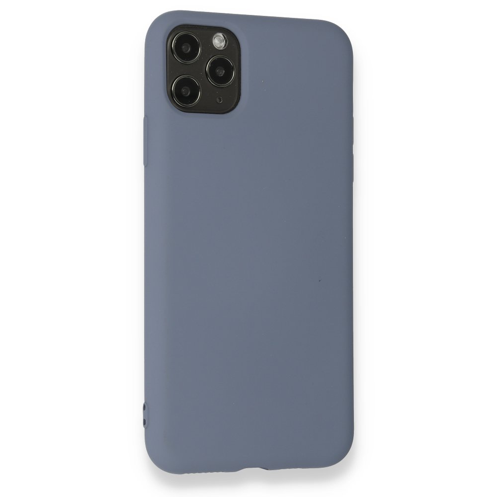 iPhone 11 Pro Max Kılıf Nano içi Kadife Silikon - Gri iPhone 11 Pro Max Kılıf Nano içi Kadife Silikon - Gri