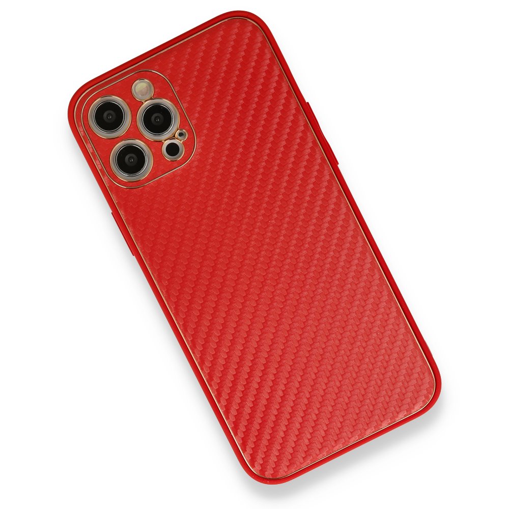  iPhone 12 Pro Kılıf Coco Karbon Silikon - Kırmızı