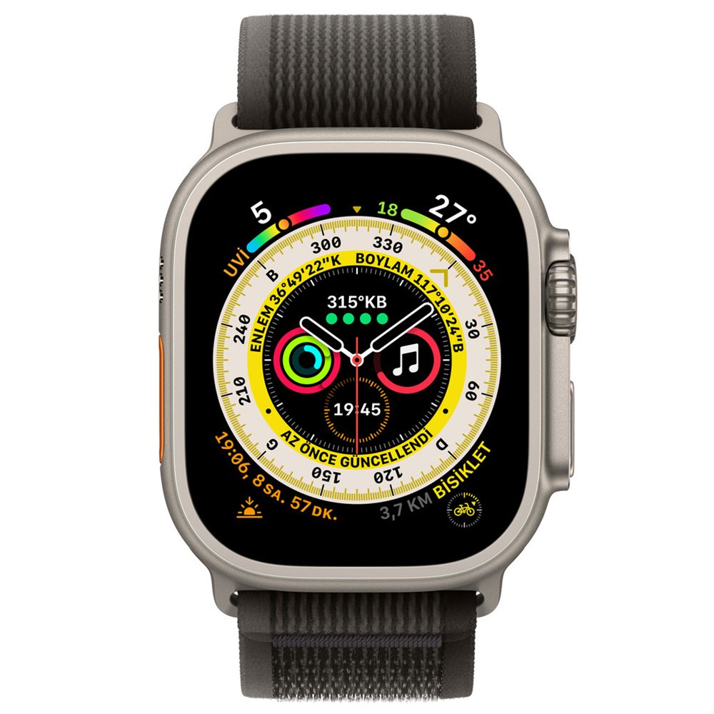  Apple Watch 45mm Trail Kordon - Siyah-Gri