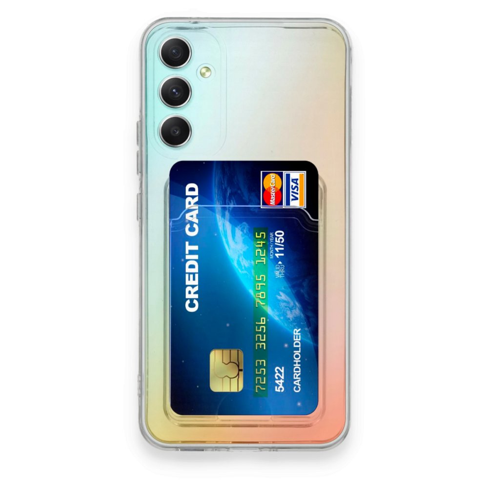  Samsung Galaxy A34 5G Kılıf Kart Şeffaf Silikon - Şeffaf