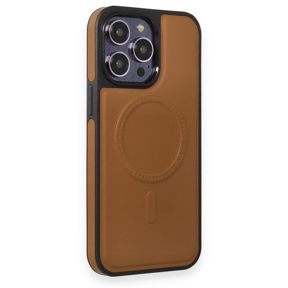 iPhone 15 Pro Max Kılıf Ozzi Magsafe Deri Kapak - Taba iPhone 15 Pro Max Kılıf Ozzi Magsafe Deri Kapak - Taba