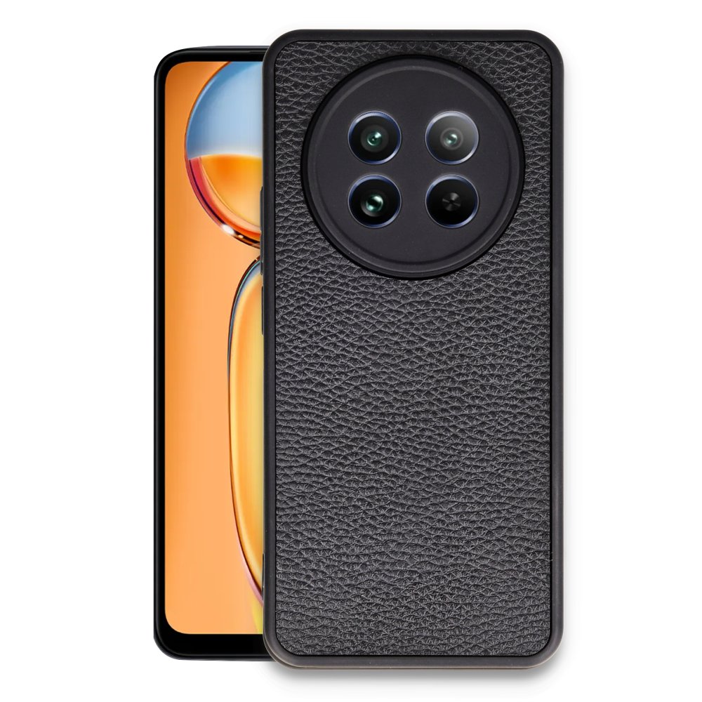 Realme 12 5G Kılıf Aras Deri Kapak - Siyah Realme 12 5G Kılıf Aras Deri Kapak - Siyah
