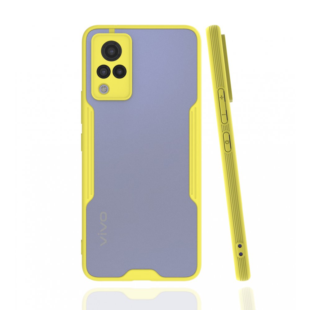 Vivo V21 Kılıf Platin Silikon - Sarı