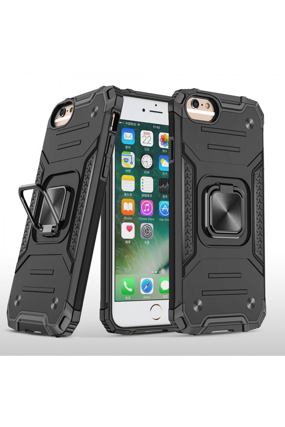 iPhone 6 Plus Kılıf Zegna Yüzüklü Silikon Kapak - Siyah iPhone 6 Plus Kılıf Zegna Yüzüklü Silikon Kapak - Siyah