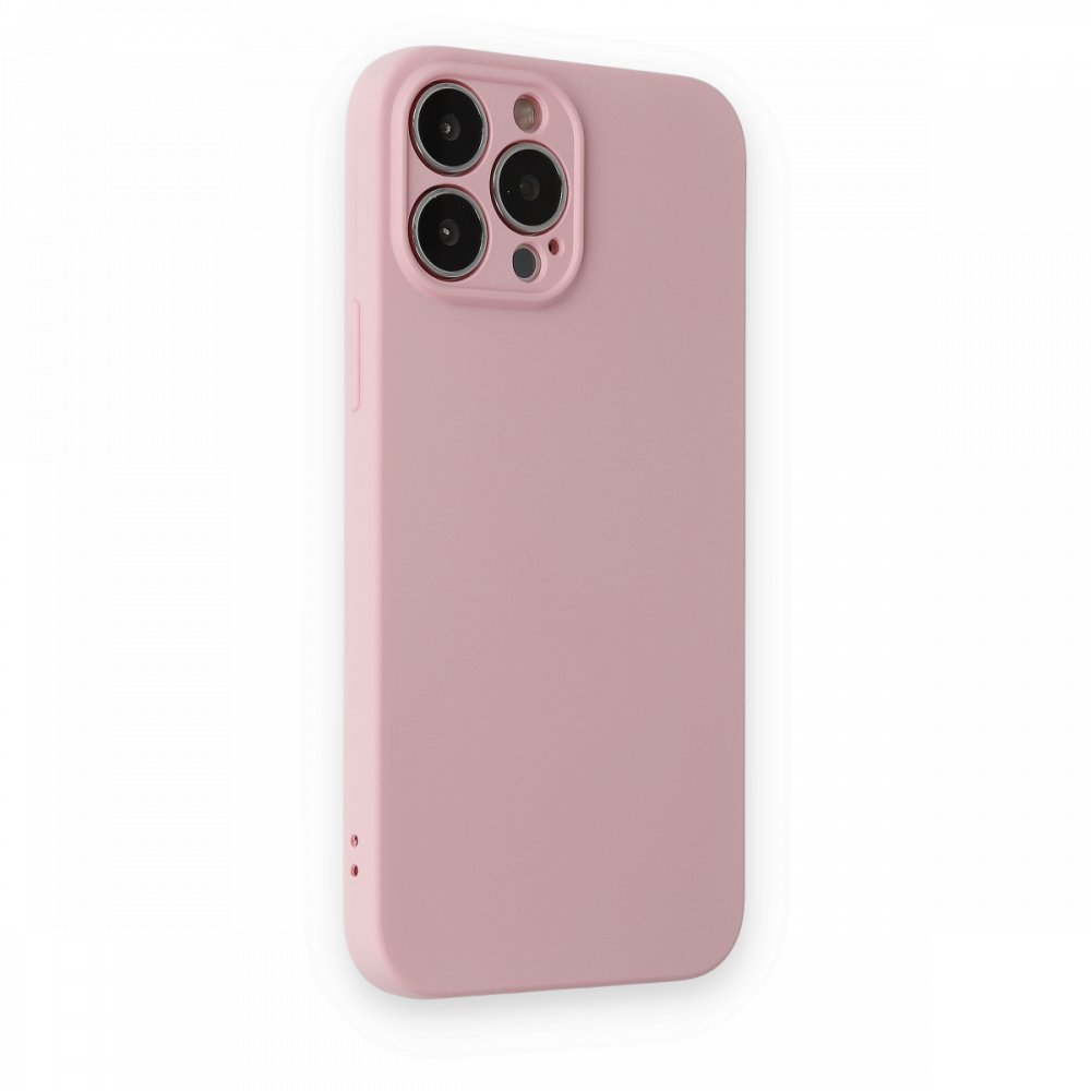 iPhone 13 Pro Kılıf Nano içi Kadife Silikon - Pembe iPhone 13 Pro Kılıf Nano içi Kadife Silikon - Pembe