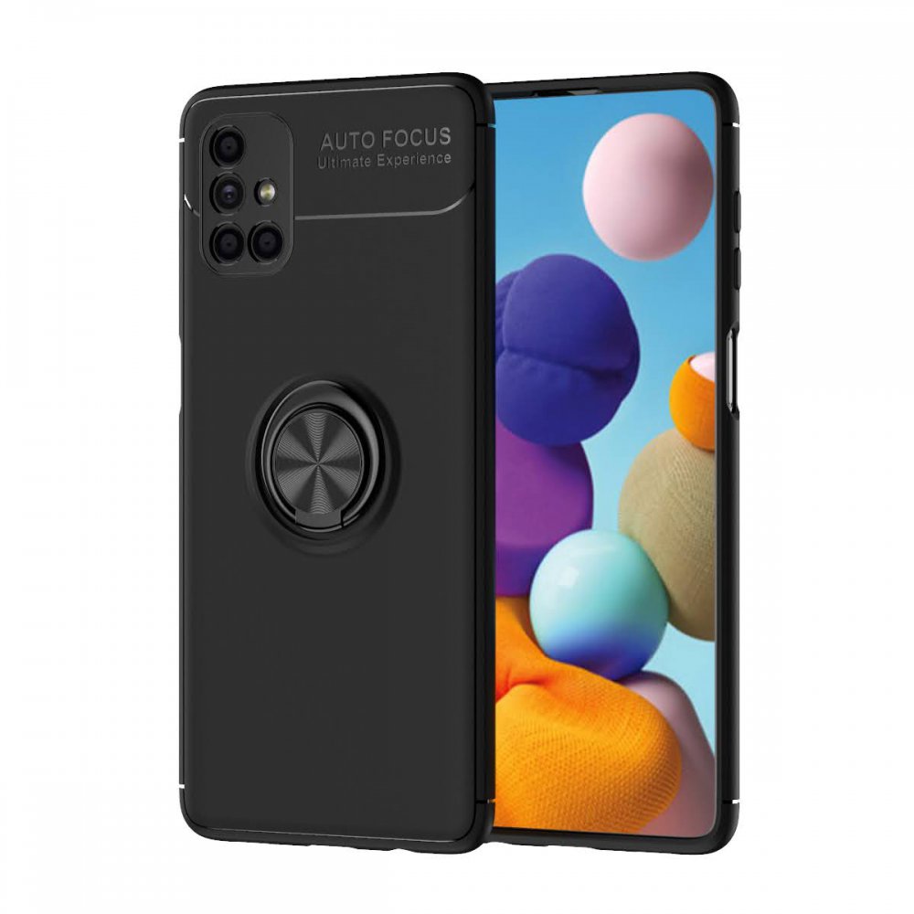  Samsung Galaxy M51 Kılıf Range Yüzüklü Silikon - Siyah