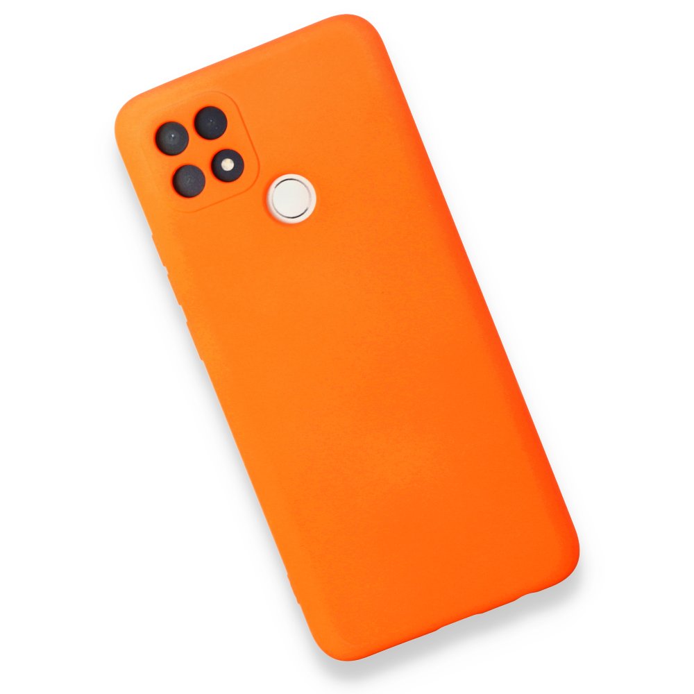  Oppo A15S Kılıf Nano içi Kadife Silikon - Turuncu