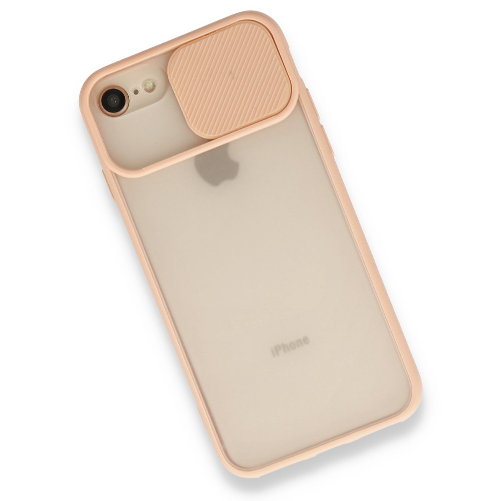  iPhone 8 Kılıf Palm Buzlu Kamera Sürgülü Silikon - Pembe