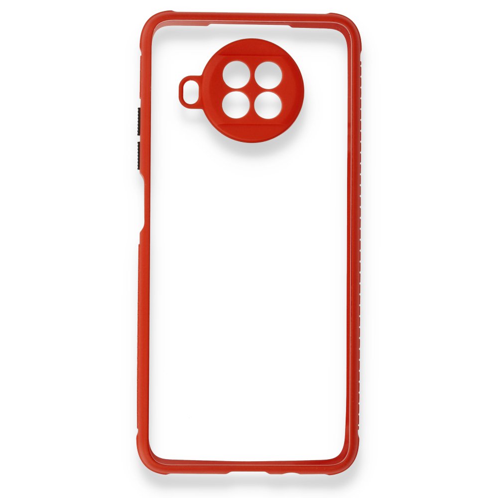 Xiaomi Mi 10T Lite Kılıf Miami Şeffaf Silikon - Kırmızı  Xiaomi Mi 10T Lite Kılıf Miami Şeffaf Silikon - Kırmızı