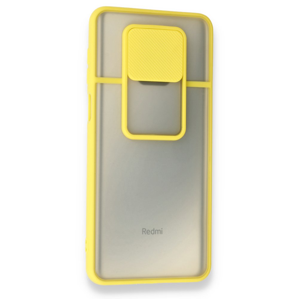 Redmi Note 9S Kılıf Palm Buzlu Kamera Sürgülü Silikon - Sarı Redmi Note 9S Kılıf Palm Buzlu Kamera Sürgülü Silikon - Sarı