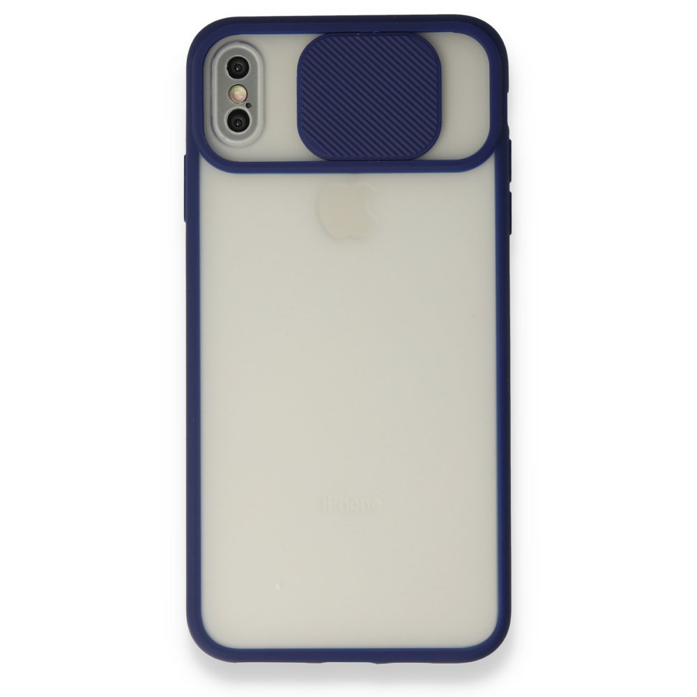 iPhone XS Kılıf Palm Buzlu Kamera Sürgülü Silikon - Lacivert iPhone XS Kılıf Palm Buzlu Kamera Sürgülü Silikon - Lacivert