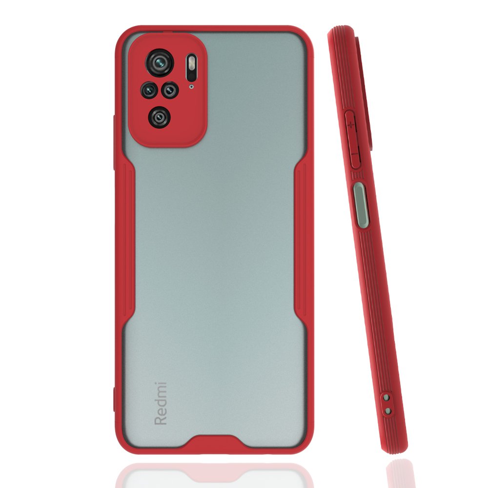 Redmi Note 10S Kılıf Platin Silikon - Kırmızı