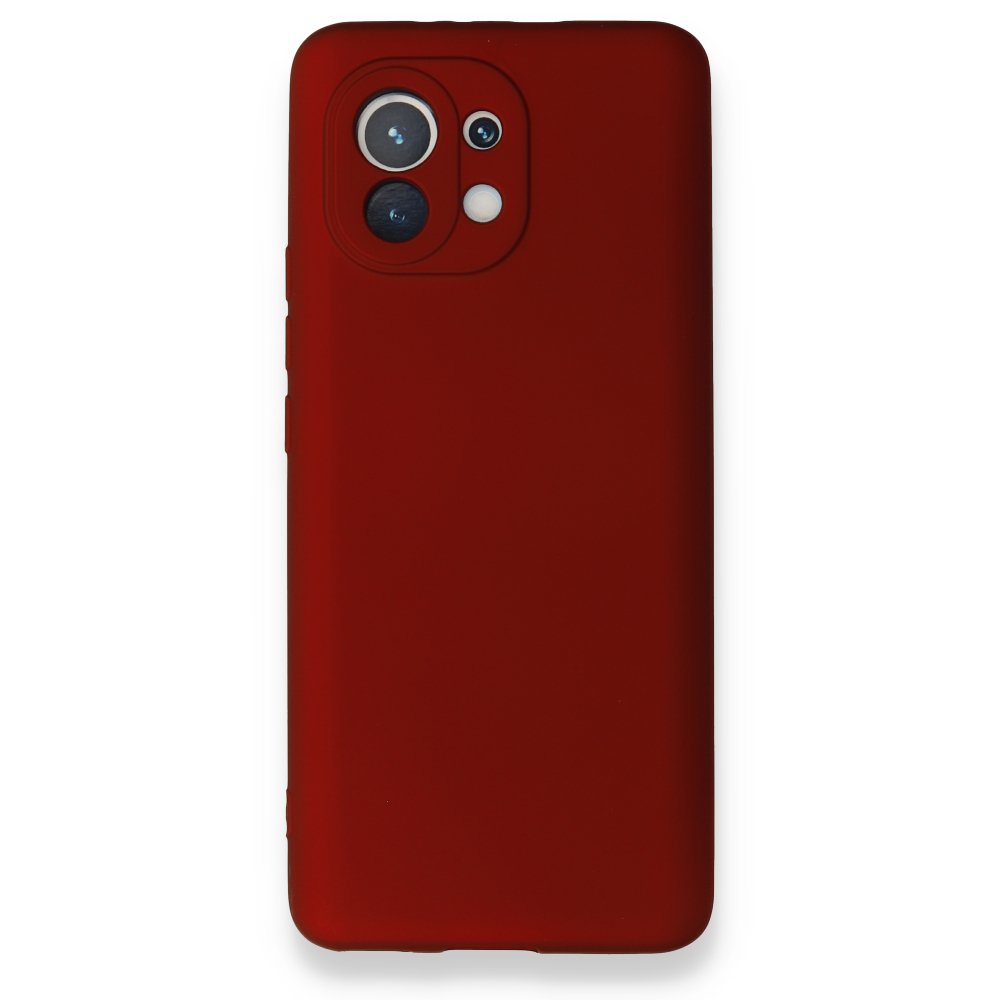  Xiaomi Mi 11 Kılıf First Silikon - Bordo