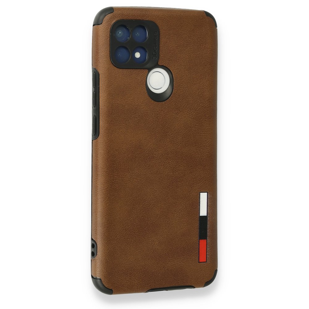 Oppo A15S Kılıf Loop Deri Silikon - Kahverengi Oppo A15S Kılıf Loop Deri Silikon - Kahverengi