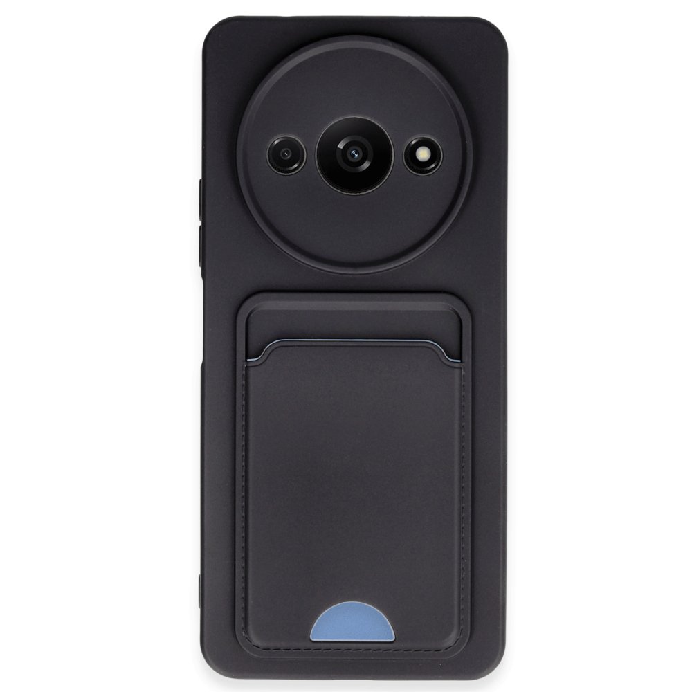  Xiaomi Poco C61 Kılıf Kelvin Kartvizitli Silikon - Siyah