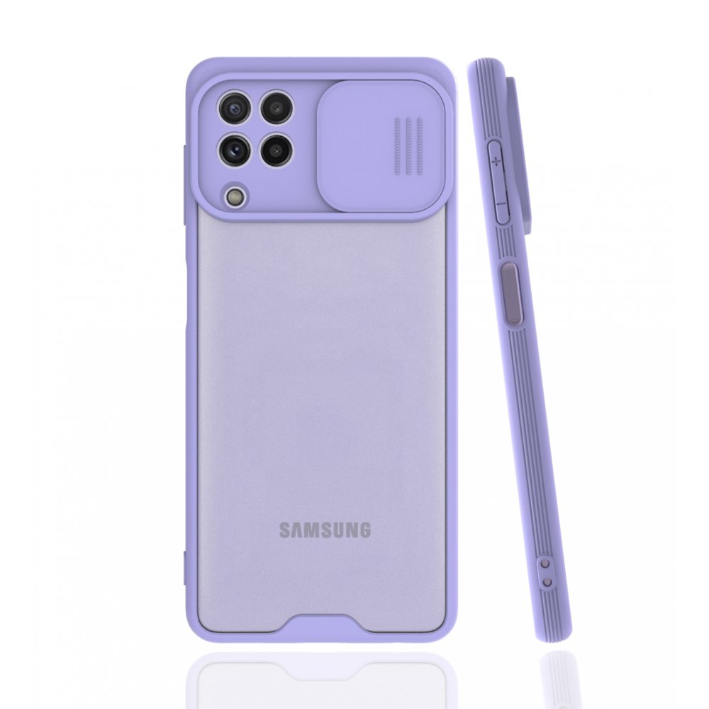 Samsung Galaxy M32 Kılıf Platin Kamera Koruma Silikon - Lila Samsung Galaxy M32 Kılıf Platin Kamera Koruma Silikon - Lila
