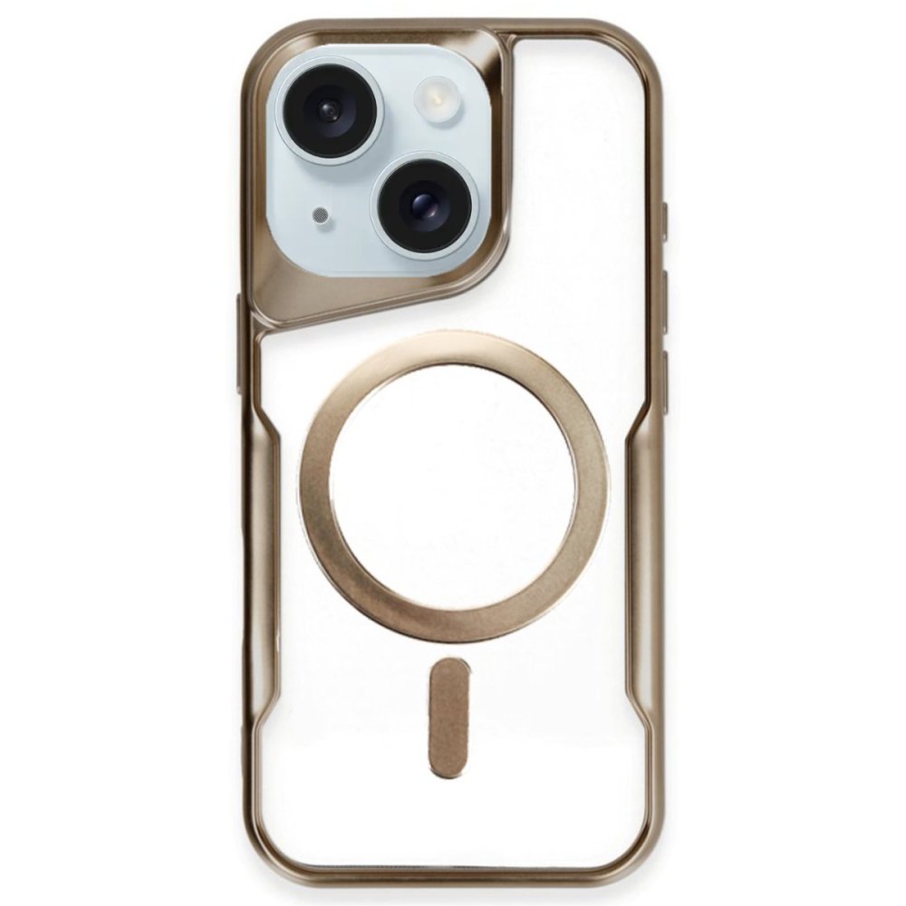  iPhone 15 Plus Kılıf Boyi Magsafe Silikon Kapak - Kahverengi