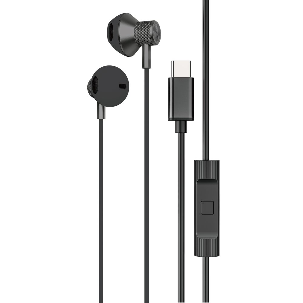  LS-730 1.2M iPhone 15 Serisi ile Uyumlu Type-C Kablolu Kulaklık - Siyah