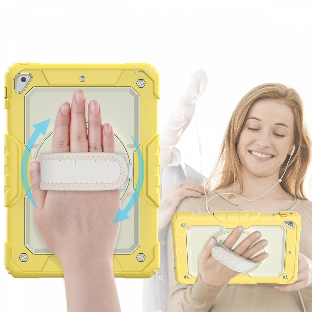  iPad Air 2 9.7 Kılıf Strap New Tablet Kapak - Sarı