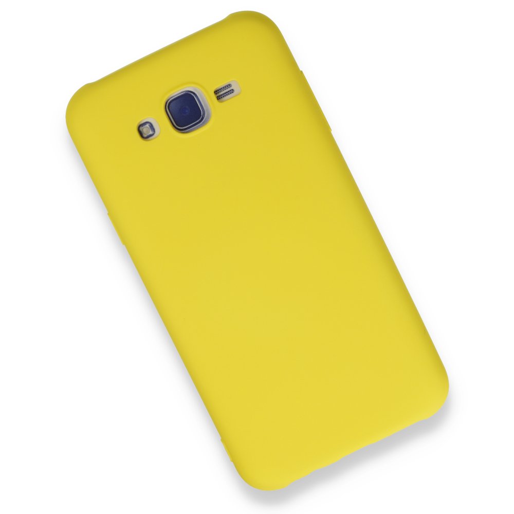  Samsung Galaxy J7 Kılıf Nano içi Kadife Silikon - Sarı