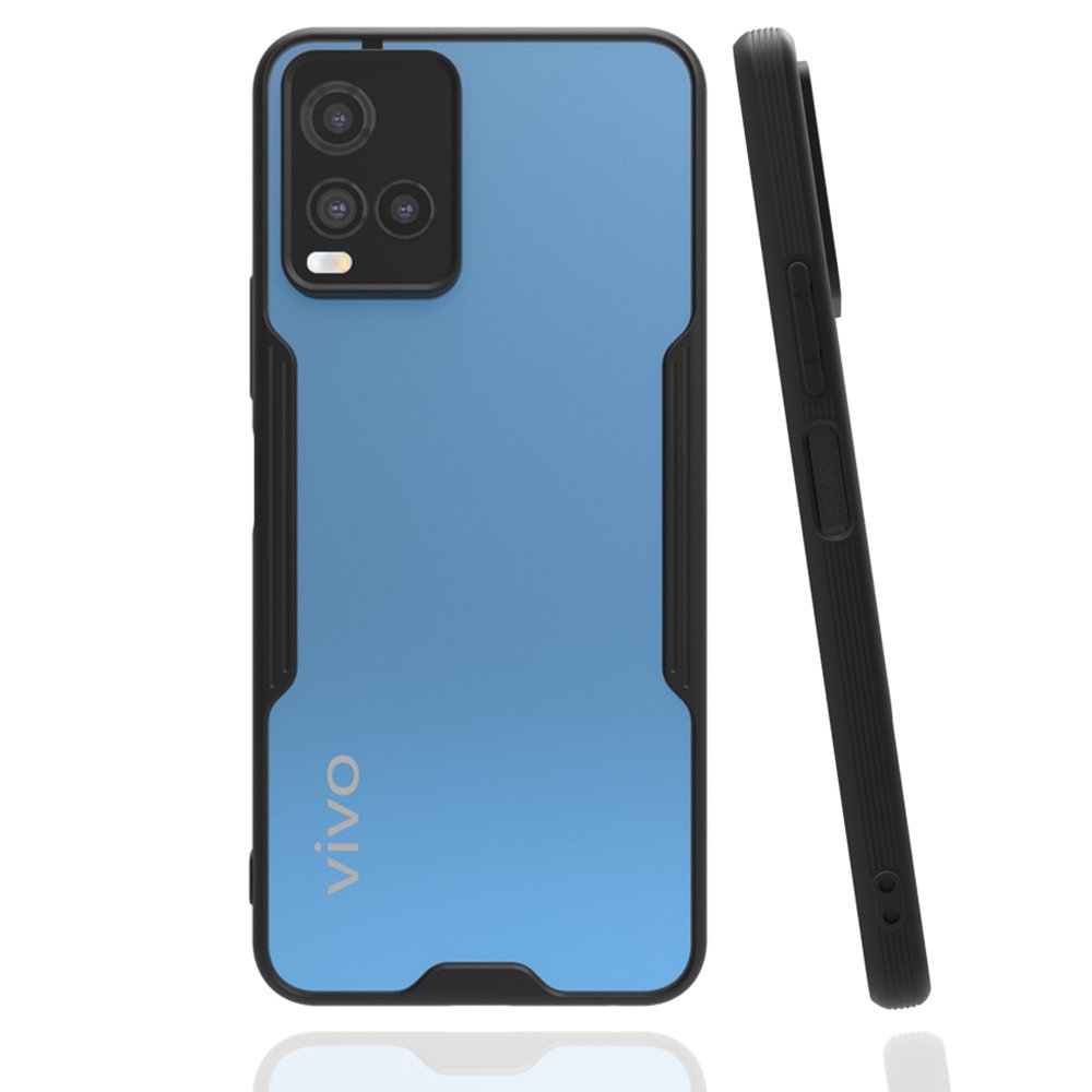  Vivo Y21 Kılıf Platin Silikon - Siyah
