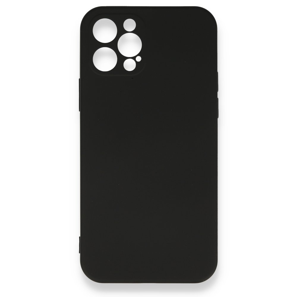  iPhone 12 Pro Kılıf Nano içi Kadife Silikon - Siyah