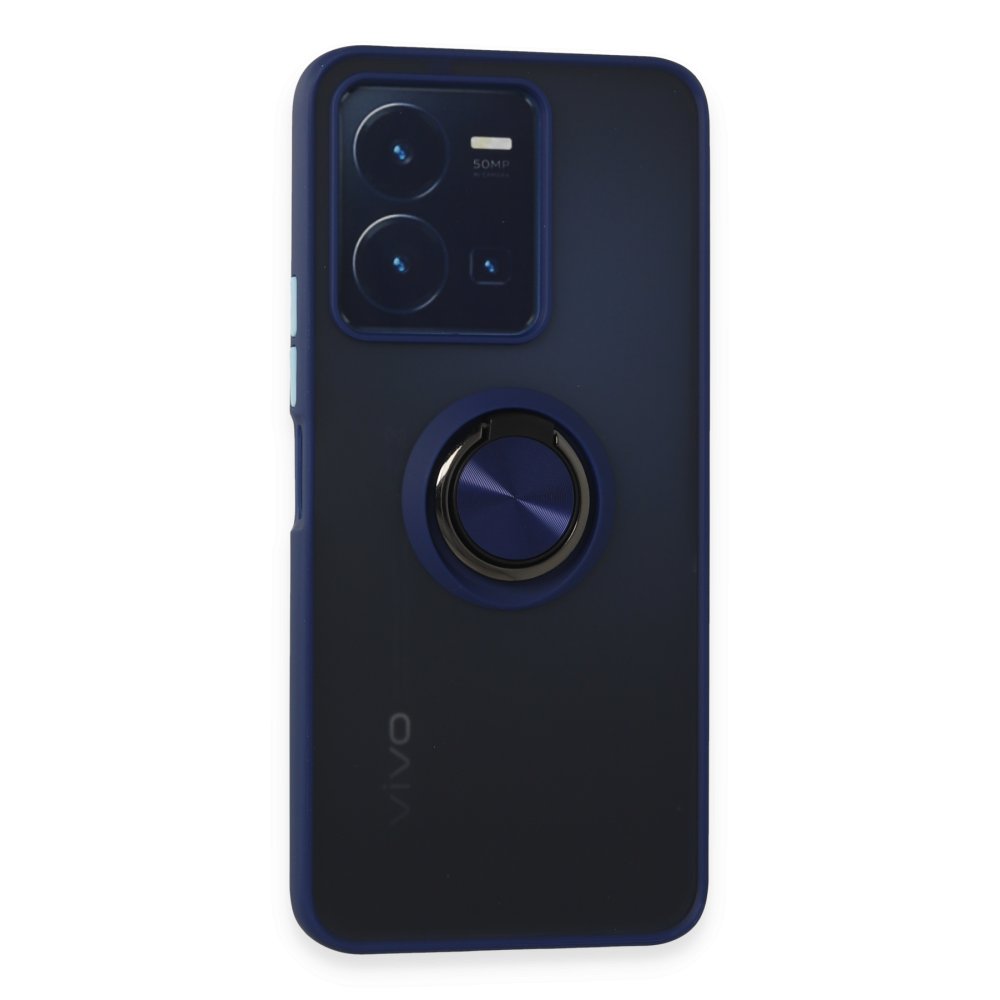 Vivo Y22S Kılıf Montreal Yüzüklü Silikon Kapak - Lacivert Vivo Y22S Kılıf Montreal Yüzüklü Silikon Kapak - Lacivert