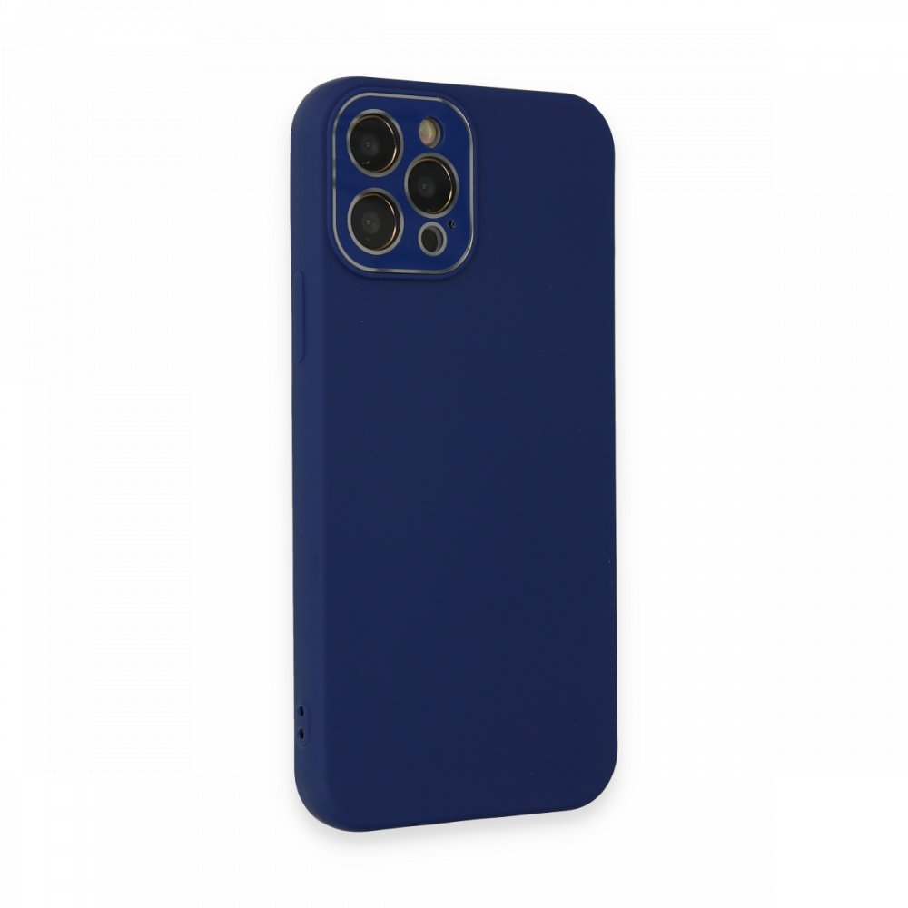  iPhone 12 Pro Max Kılıf Lansman Glass Kapak - Sky Blue