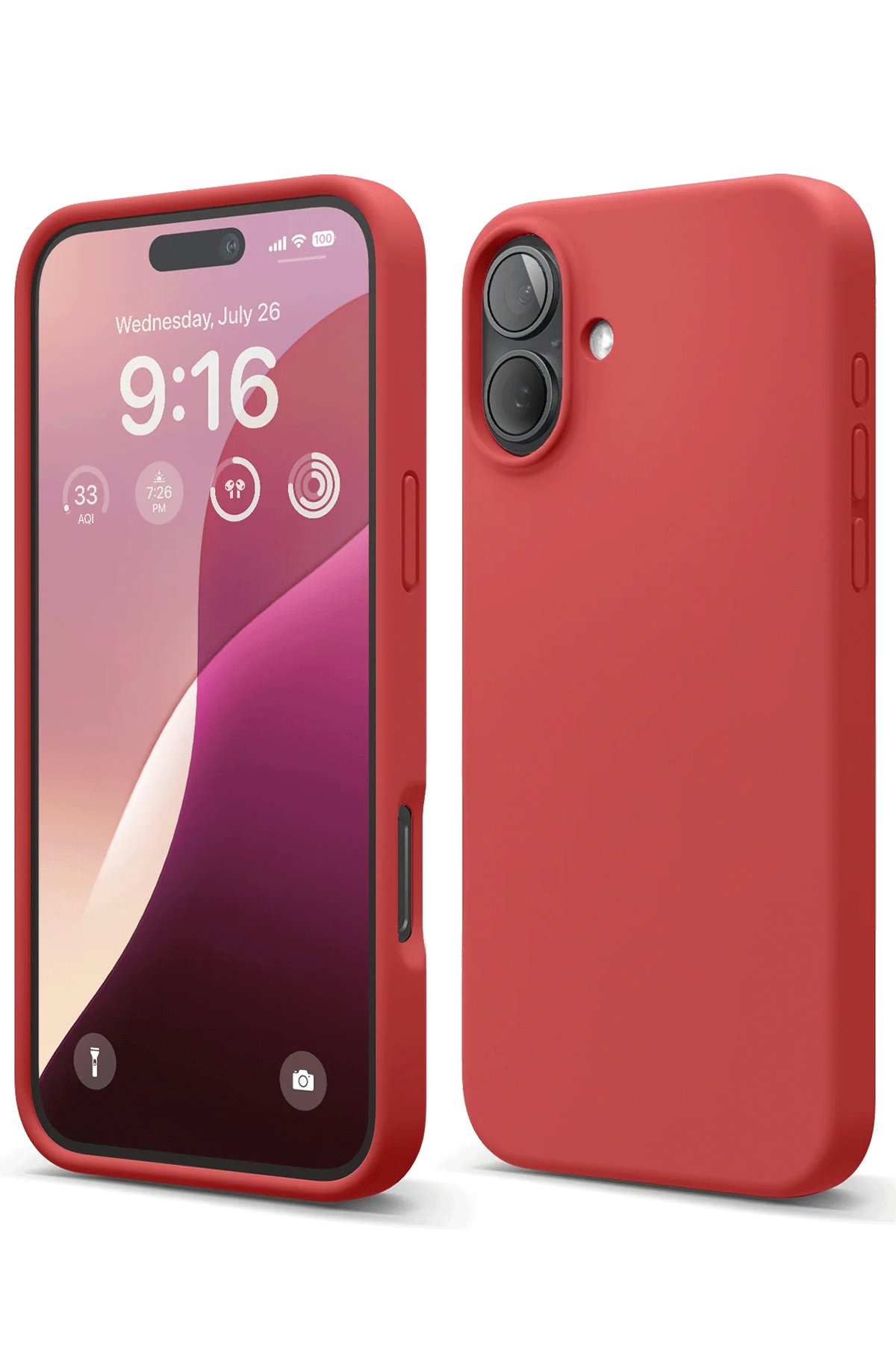 iPhone 16 Plus Kılıf Nano içi Kadife Silikon - Kırmızı  iPhone 16 Plus Kılıf Nano içi Kadife Silikon - Kırmızı