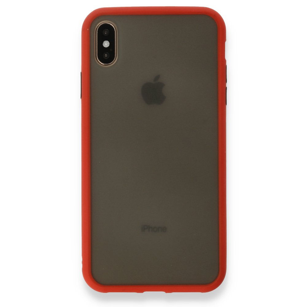  iPhone XS Max Kılıf Montreal Silikon Kapak - Kırmızı