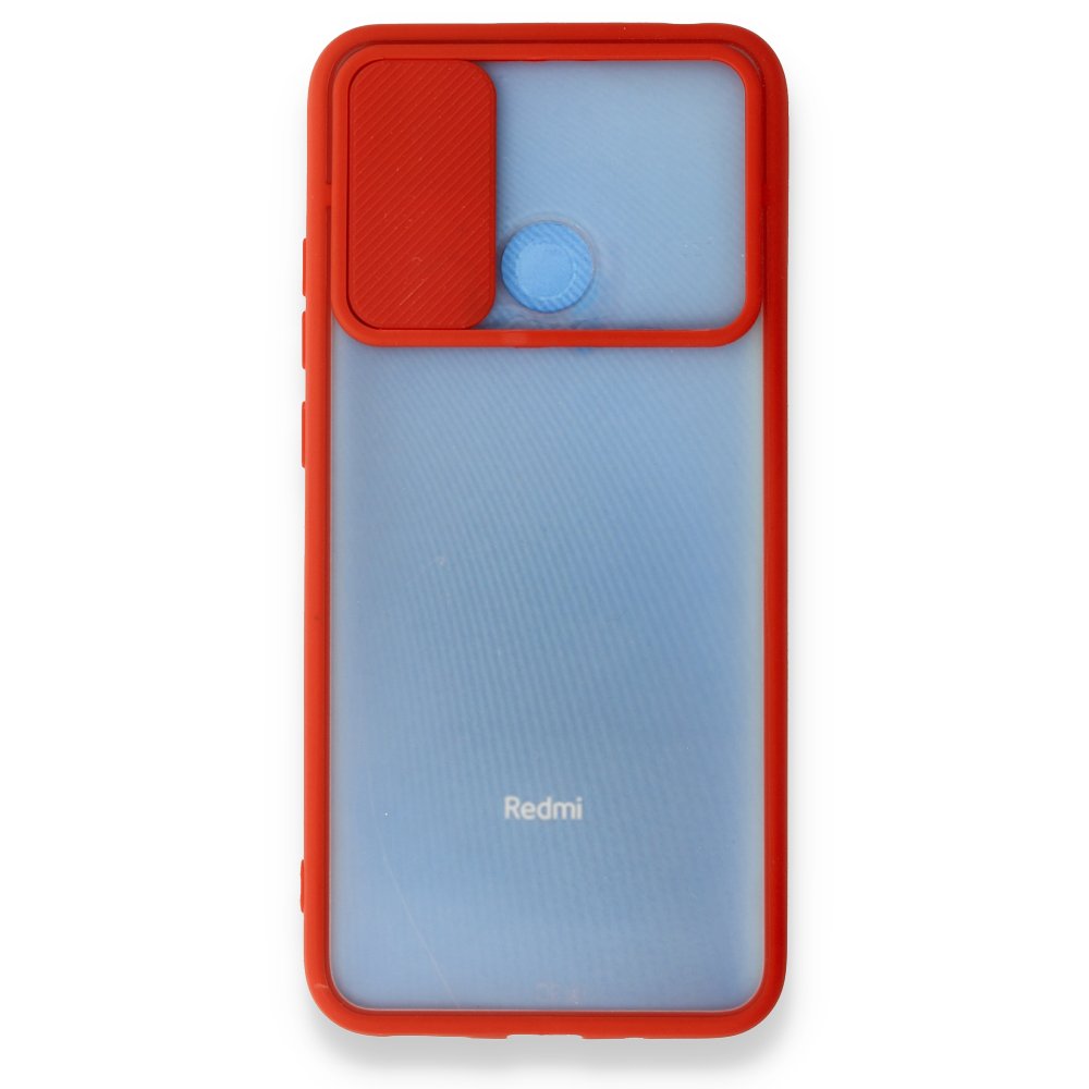 Redmi 9C Kılıf Palm Buzlu Kamera Sürgülü Silikon - Kırmızı
