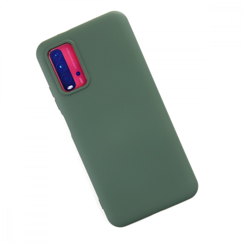 Redmi 9T Kılıf Nano içi Kadife Silikon - Koyu Yeşil