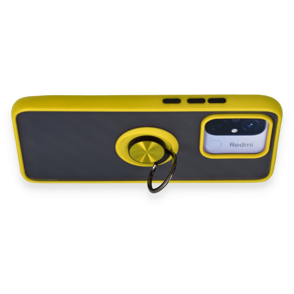 Redmi 12C Kılıf Montreal Yüzüklü Silikon Kapak - Sarı Redmi 12C Kılıf Montreal Yüzüklü Silikon Kapak - Sarı