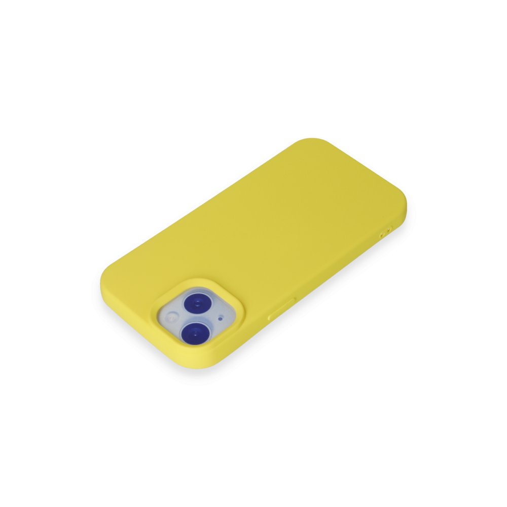 iPhone 15 Plus Kılıf Nano içi Kadife Silikon - Sarı  iPhone 15 Plus Kılıf Nano içi Kadife Silikon - Sarı