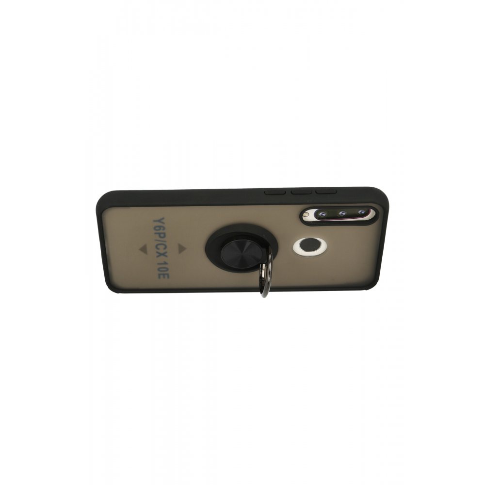 Huawei Y6P Kılıf Montreal Yüzüklü Silikon Kapak - Siyah  Huawei Y6P Kılıf Montreal Yüzüklü Silikon Kapak - Siyah
