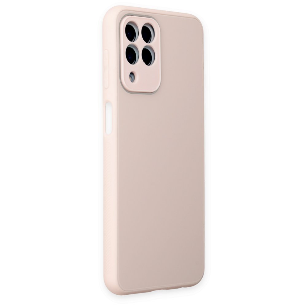  Samsung Galaxy M33 Kılıf Glass Kapak - Pembe