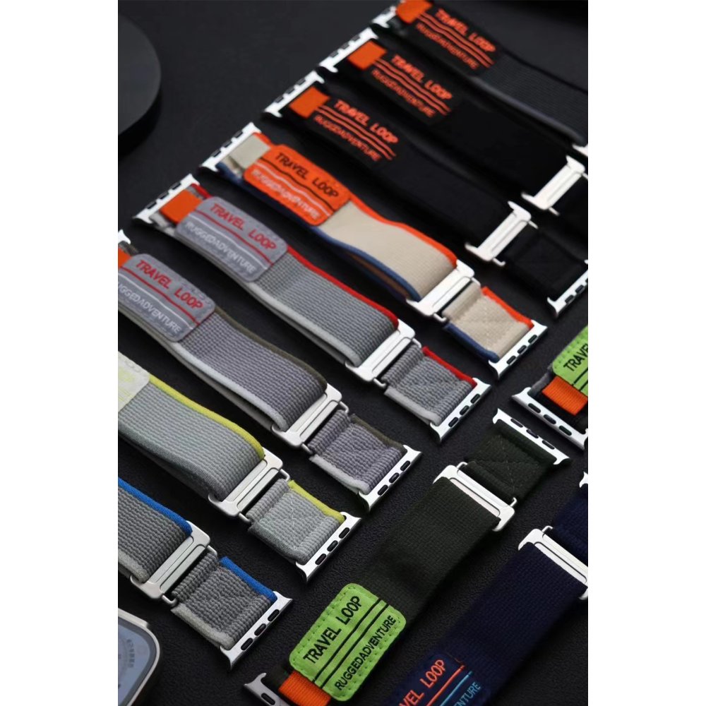  Apple Watch 44mm Alice Kumaş Kordon - Siyah