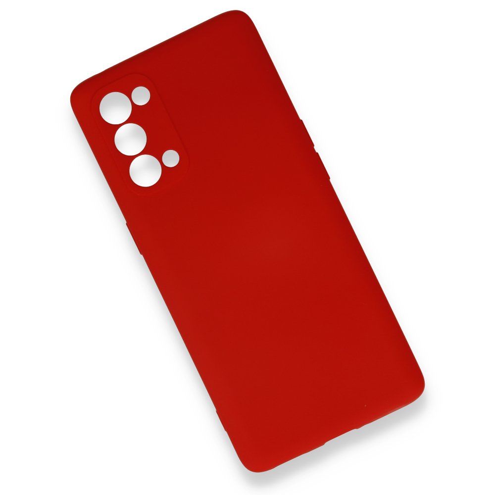  Oppo Reno 5 Pro Kılıf Nano içi Kadife Silikon - Kırmızı