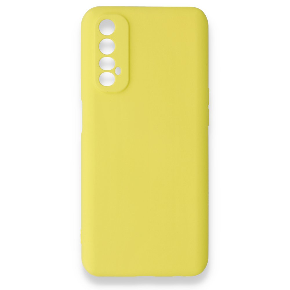 Realme 7 Kılıf Nano içi Kadife Silikon - Sarı Realme 7 Kılıf Nano içi Kadife Silikon - Sarı