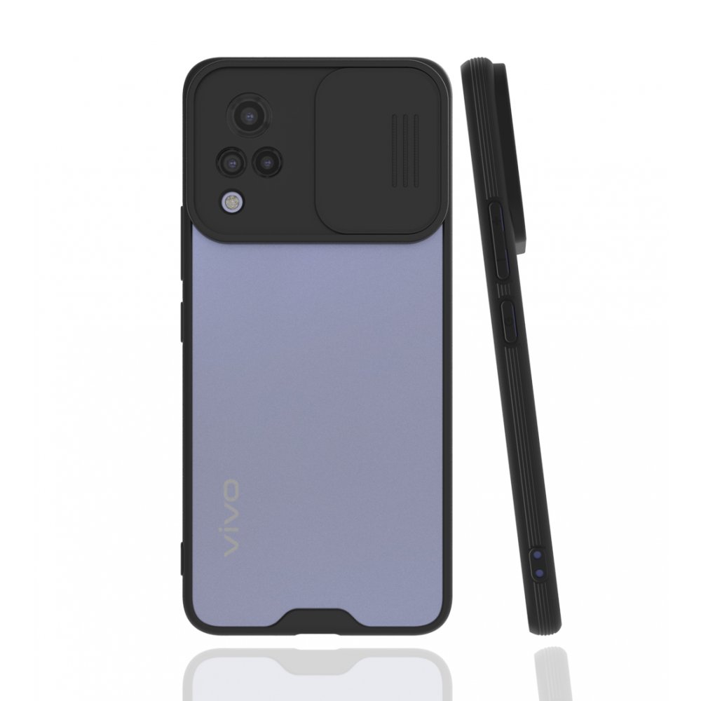 Vivo V21 Kılıf Platin Kamera Koruma Silikon - Siyah Vivo V21 Kılıf Platin Kamera Koruma Silikon - Siyah