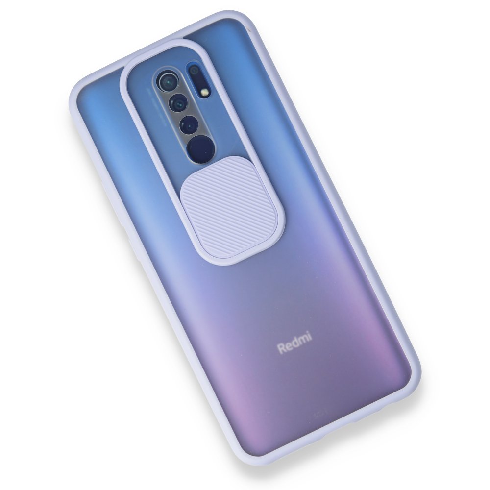 Redmi 9 Kılıf Palm Buzlu Kamera Sürgülü Silikon - Lila Redmi 9 Kılıf Palm Buzlu Kamera Sürgülü Silikon - Lila