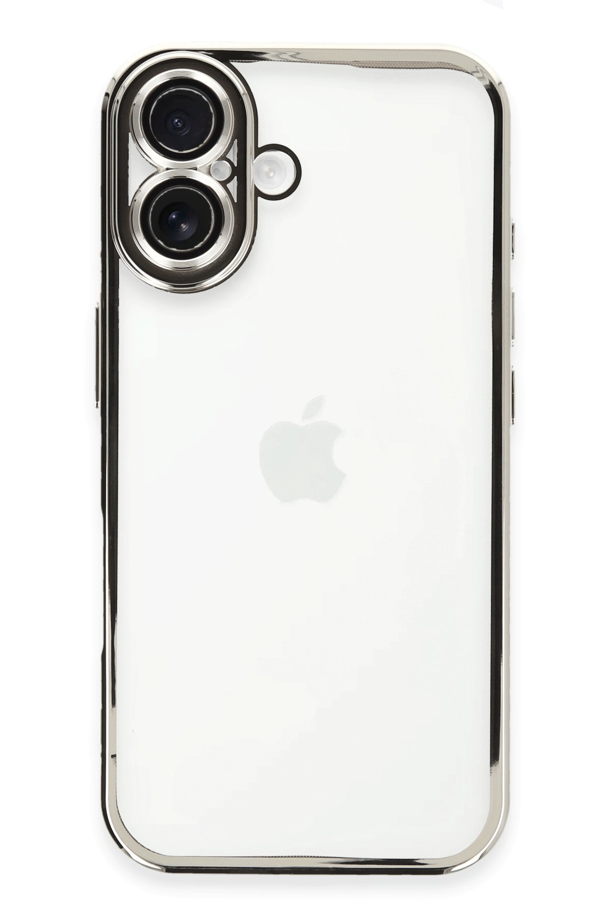  iPhone 16 Plus Kılıf Razer Lensli Silikon - Gümüş