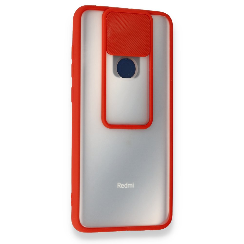 Redmi Note 9 Kılıf Palm Buzlu Kamera Sürgülü Silikon - Kırmızı