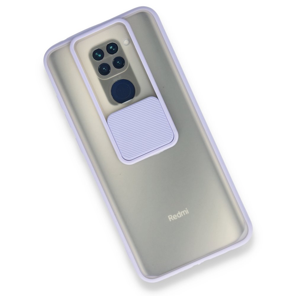 Redmi Note 9 Kılıf Palm Buzlu Kamera Sürgülü Silikon - Lila