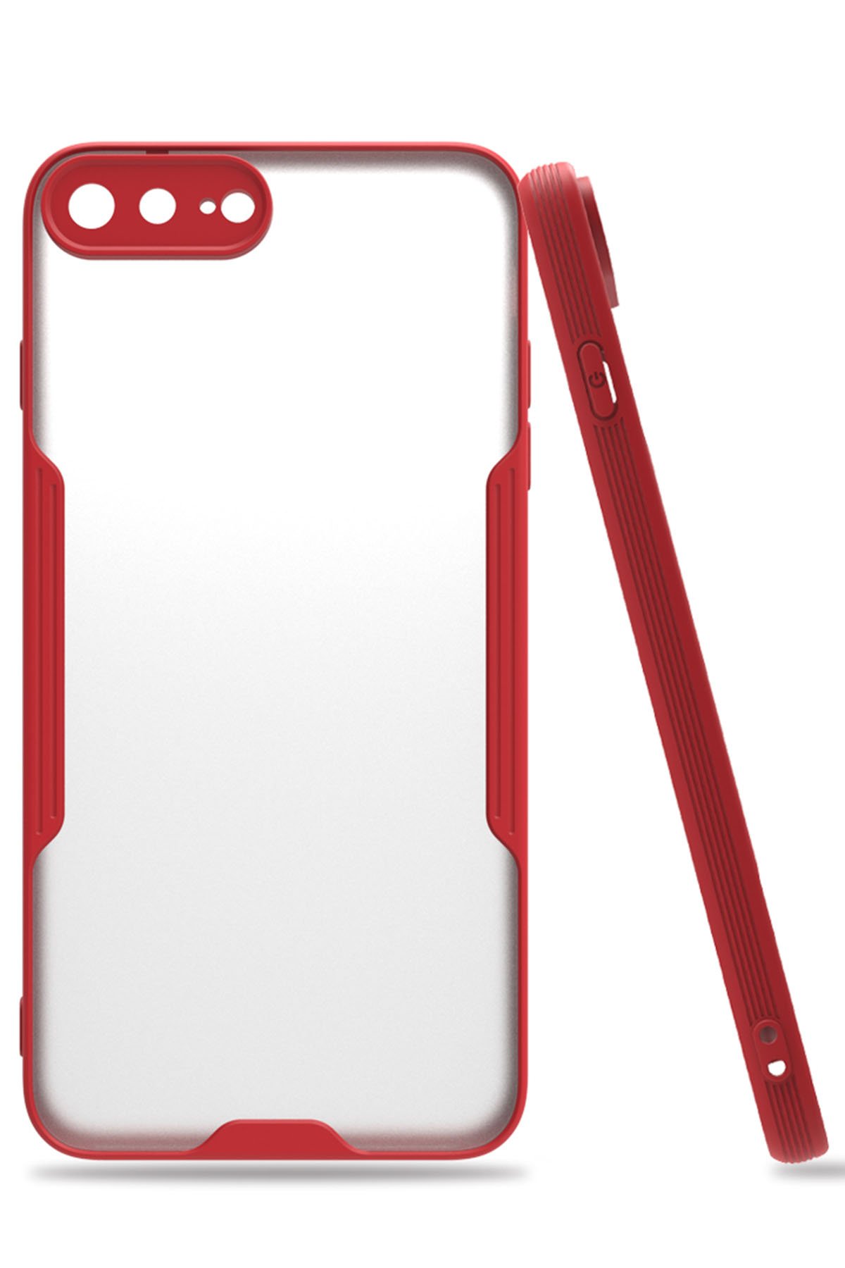  iPhone 8 Plus Kılıf Platin Silikon - Kırmızı