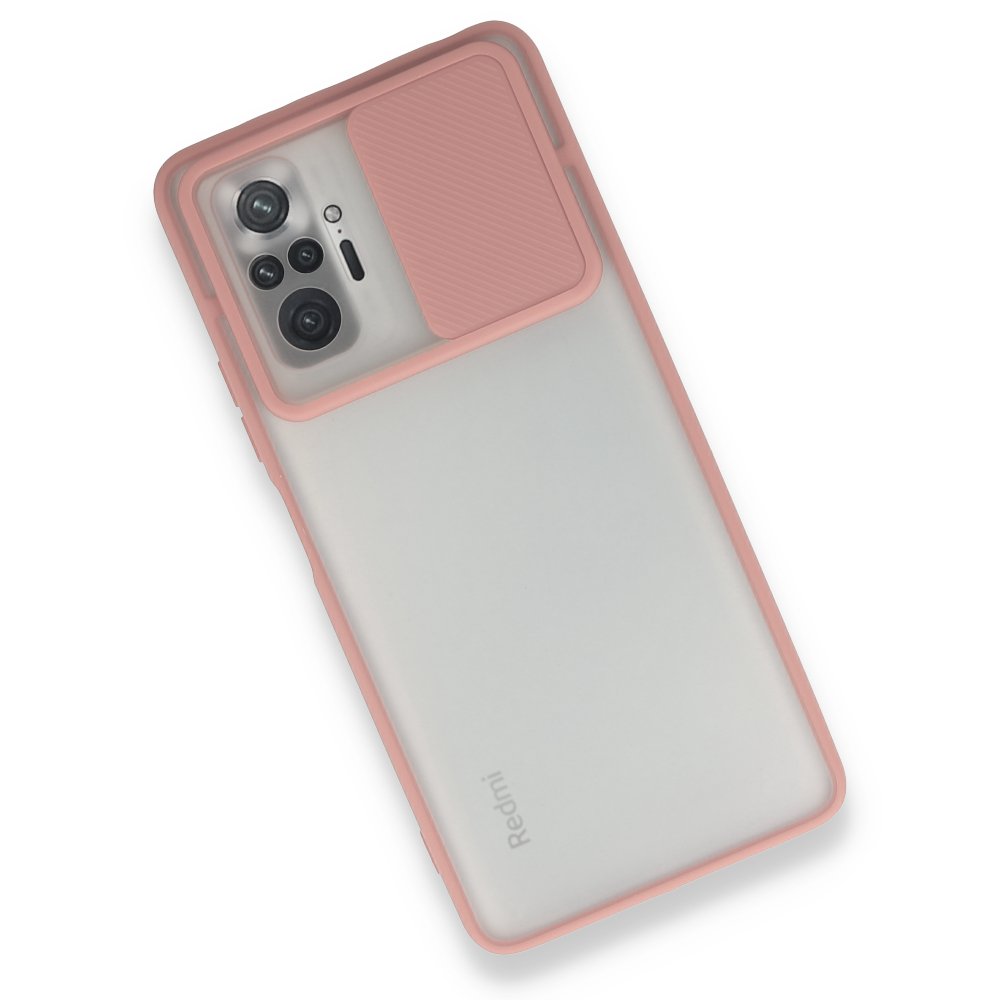 Redmi Note 10 Pro Kılıf Palm Buzlu Kamera Sürgülü Silikon - Pembe