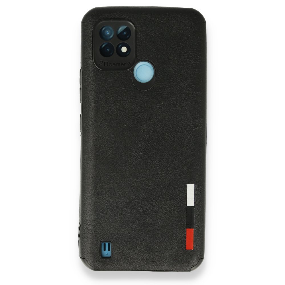 Realme C21 Kılıf Loop Deri Silikon - Siyah Realme C21 Kılıf Loop Deri Silikon - Siyah