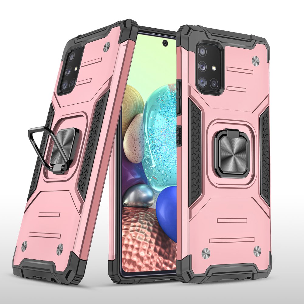 Samsung Galaxy A71 Kılıf Zegna Yüzüklü Silikon Kapak - Rose Samsung Galaxy A71 Kılıf Zegna Yüzüklü Silikon Kapak - Rose